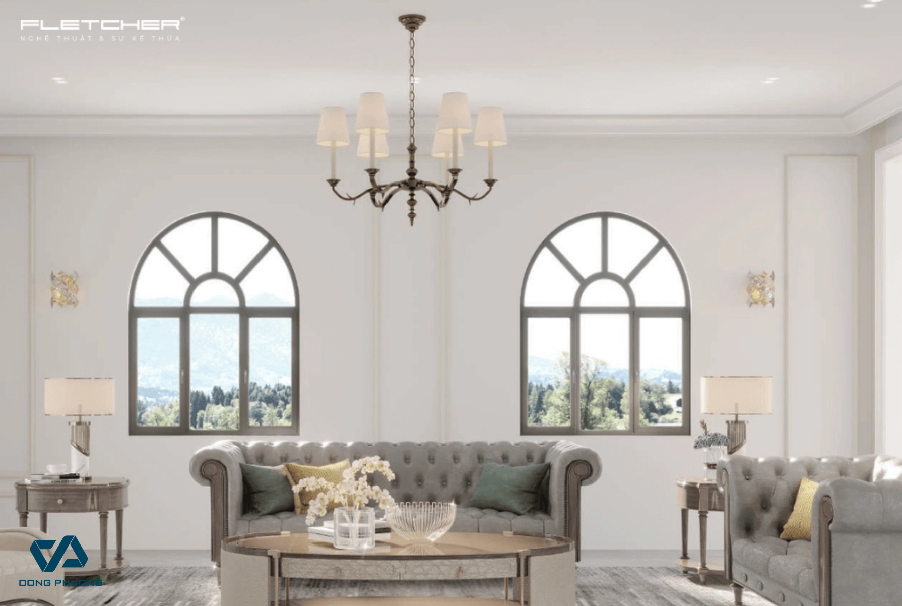 cửa nhôm uốn vòm cho ngôi nhà vừa sang trọng vừa hiện đại